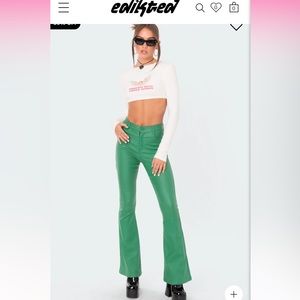 Luna Faux Leather Flare Jeans